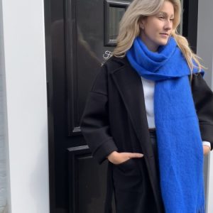 Sjaal Kobalt Blauw met Franjes