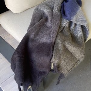 Sjaal Overlopende Vlakken Zwart, Grijs, Blauw